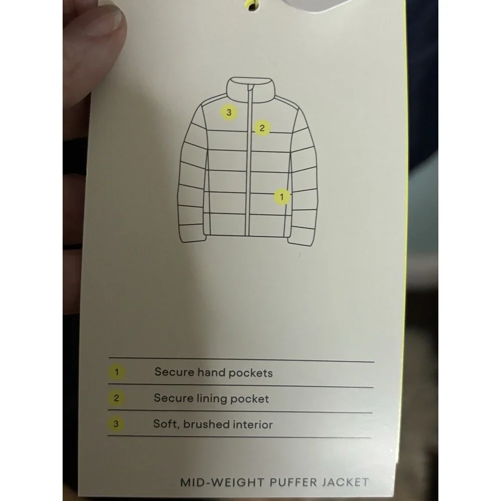 New Mens Puffer Jacket w/ 3M Thinsulate All in Motion Navy Blue Sz M Retail $55